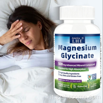 Supporto muscolare in capsule di glicinato di magnesio Shecome